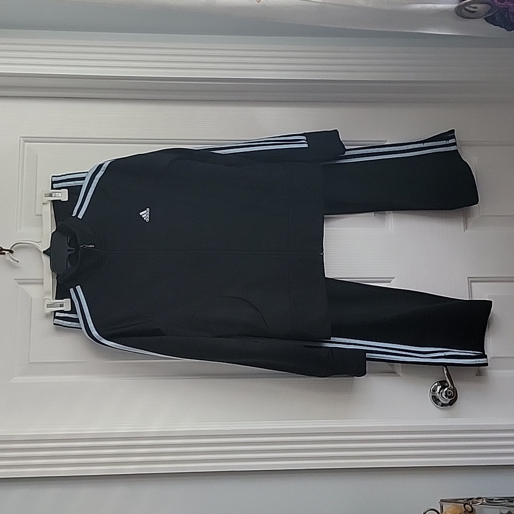 Adidas sweat outfit black blue small medium
